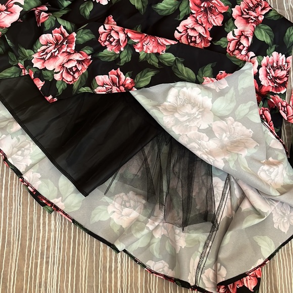 Rose Print Formal Dress - Picture 9 of 10